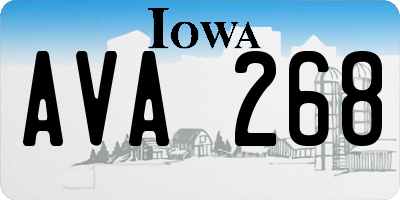 IA license plate AVA268