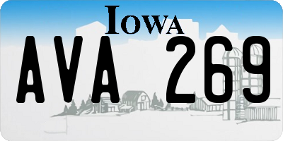 IA license plate AVA269