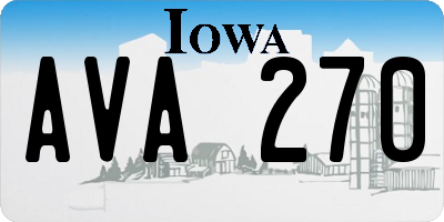 IA license plate AVA270