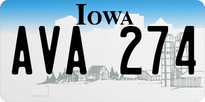 IA license plate AVA274