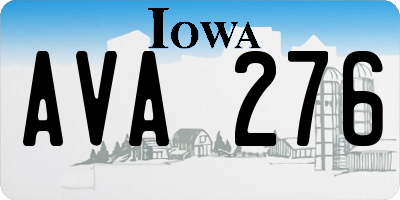 IA license plate AVA276
