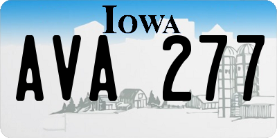 IA license plate AVA277