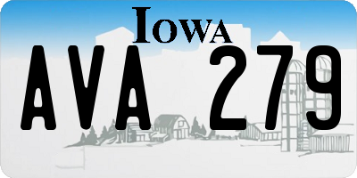 IA license plate AVA279