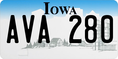 IA license plate AVA280