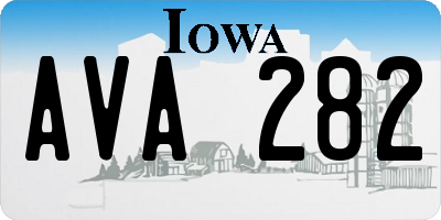 IA license plate AVA282