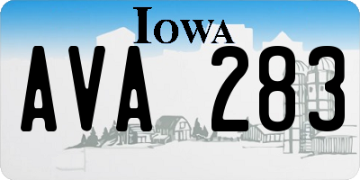 IA license plate AVA283