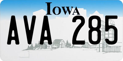 IA license plate AVA285