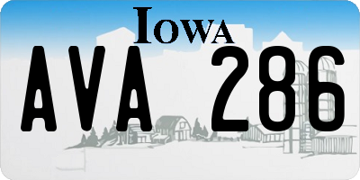 IA license plate AVA286