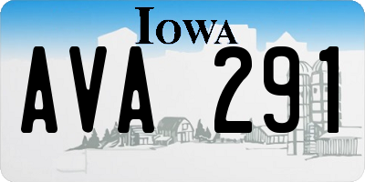 IA license plate AVA291