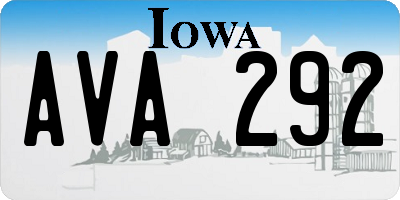 IA license plate AVA292