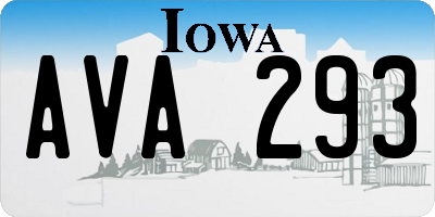IA license plate AVA293