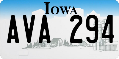 IA license plate AVA294