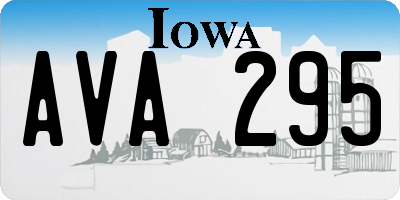 IA license plate AVA295