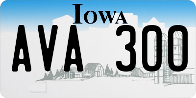 IA license plate AVA300