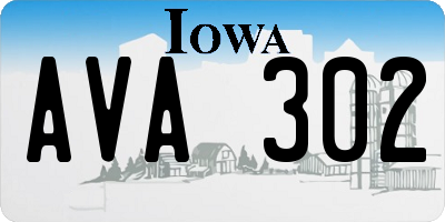 IA license plate AVA302