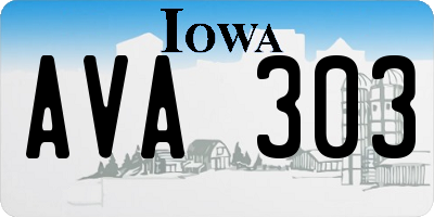 IA license plate AVA303