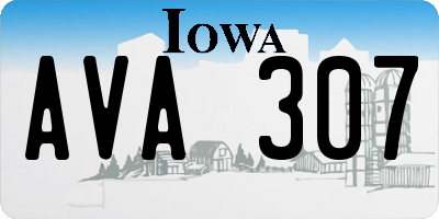 IA license plate AVA307