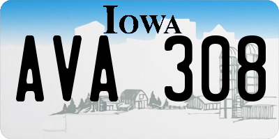 IA license plate AVA308