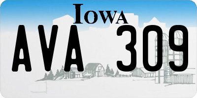 IA license plate AVA309