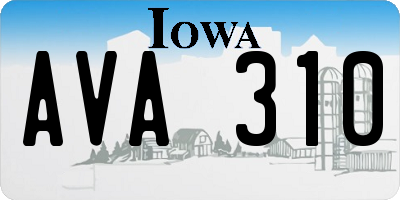 IA license plate AVA310