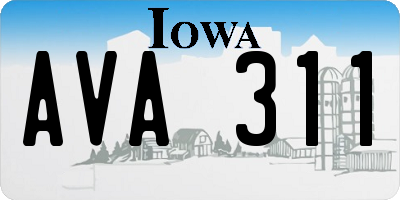 IA license plate AVA311