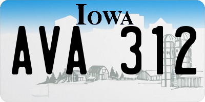 IA license plate AVA312