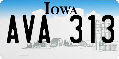 IA license plate AVA313