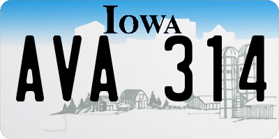 IA license plate AVA314