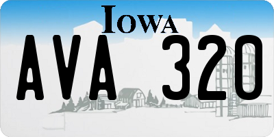 IA license plate AVA320