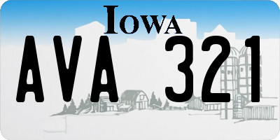 IA license plate AVA321