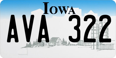 IA license plate AVA322