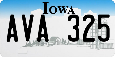 IA license plate AVA325