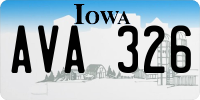 IA license plate AVA326