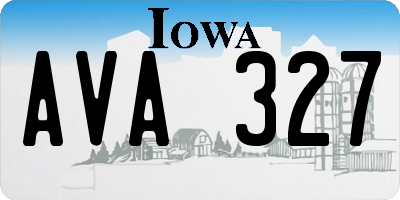 IA license plate AVA327