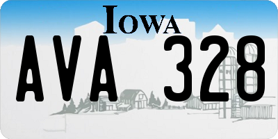 IA license plate AVA328