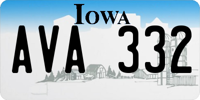 IA license plate AVA332
