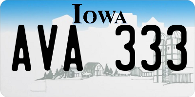 IA license plate AVA333