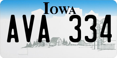IA license plate AVA334