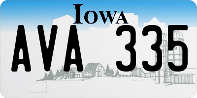 IA license plate AVA335