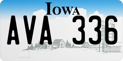 IA license plate AVA336