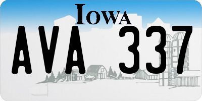 IA license plate AVA337