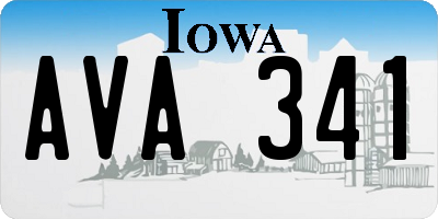 IA license plate AVA341