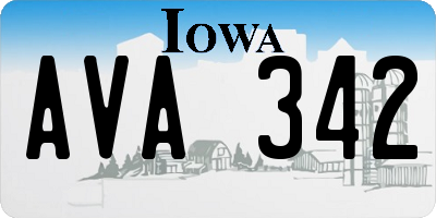 IA license plate AVA342