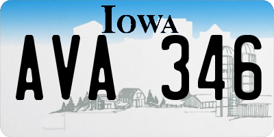 IA license plate AVA346