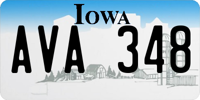 IA license plate AVA348