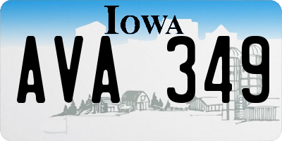 IA license plate AVA349