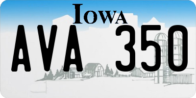 IA license plate AVA350