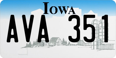 IA license plate AVA351
