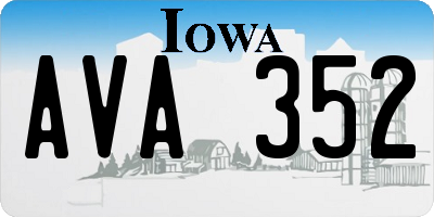 IA license plate AVA352