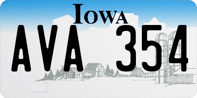 IA license plate AVA354